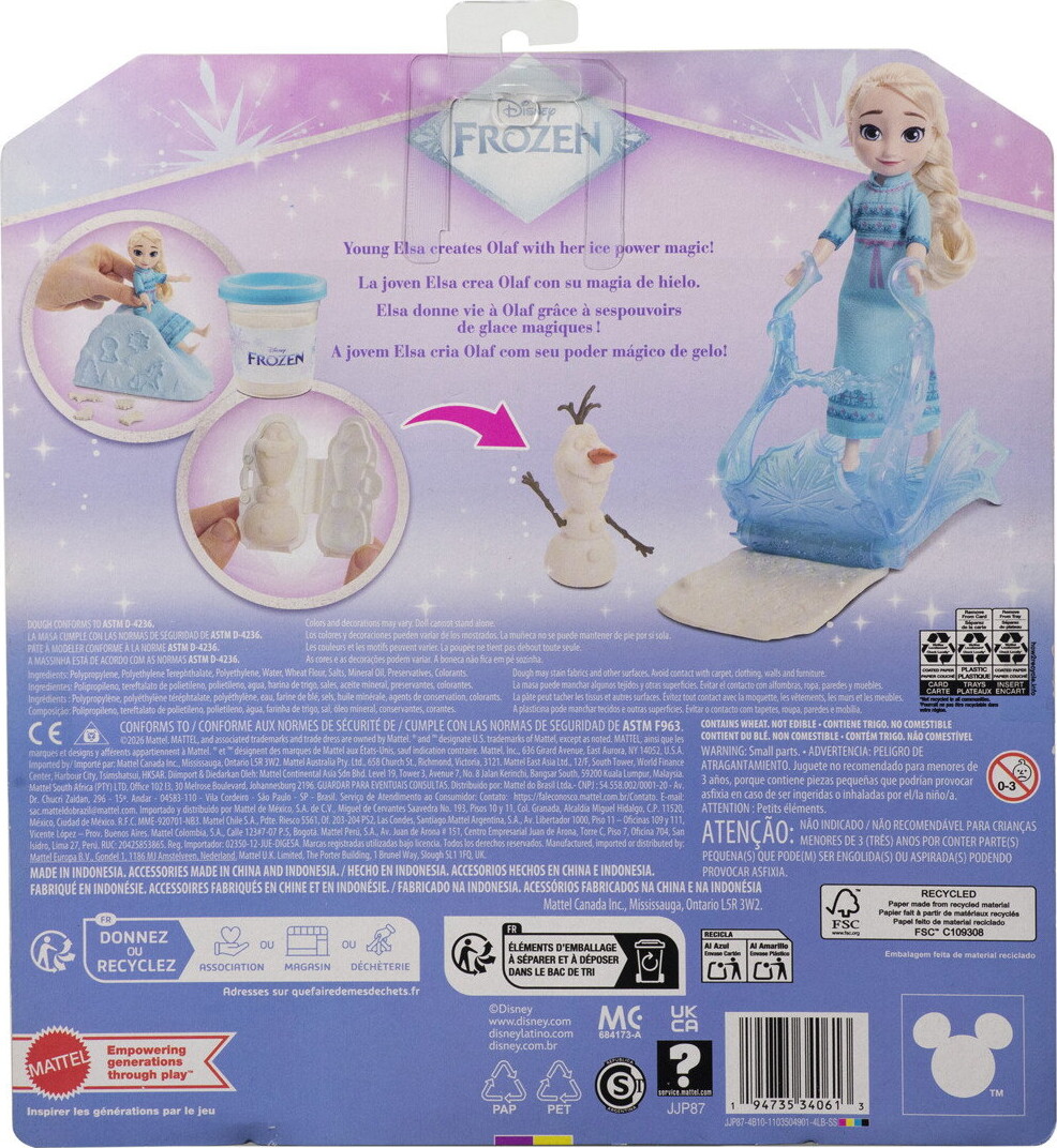 Frozen - Young Elsa S Snow Playground Dukke - Mattel Jjp87