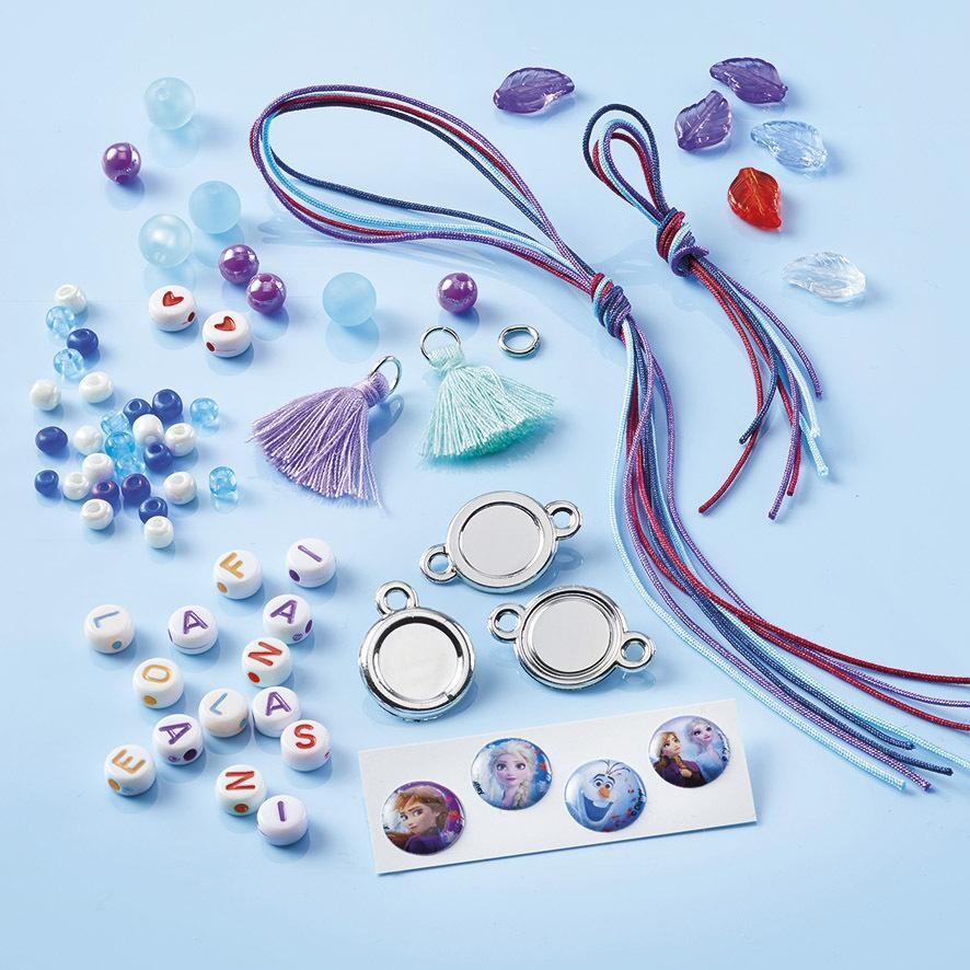Frost - Disney - Diy Armbånd Med Bogstaver - Kit Til Børn