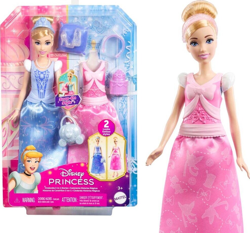 Disney Princess - Askepot Dukke Med 2 Sæt Tøj