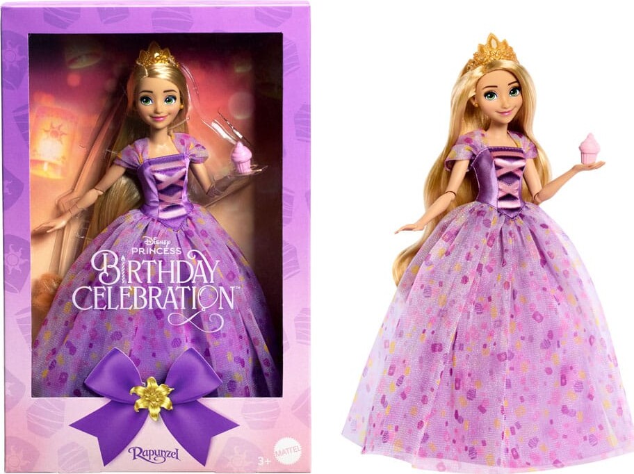 Disney Princess - Rapunzel Dukke - Fødselsdag - Mattel Hyc38