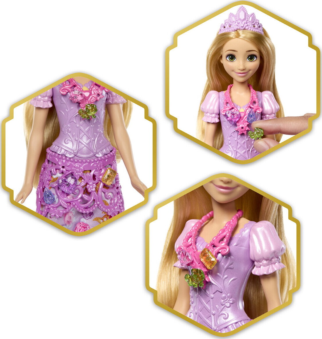 Disney Princess - Rapunzel Jewel Reveal Dukke - Mattel Jlk28