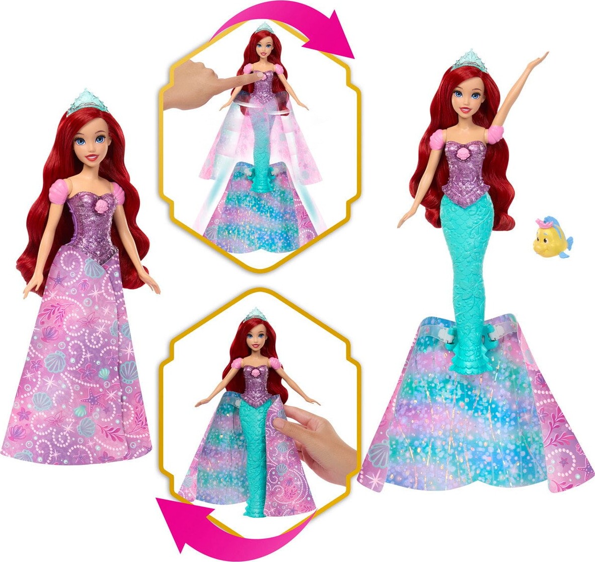 Disney - Princess Transformation Dukke - Ariel