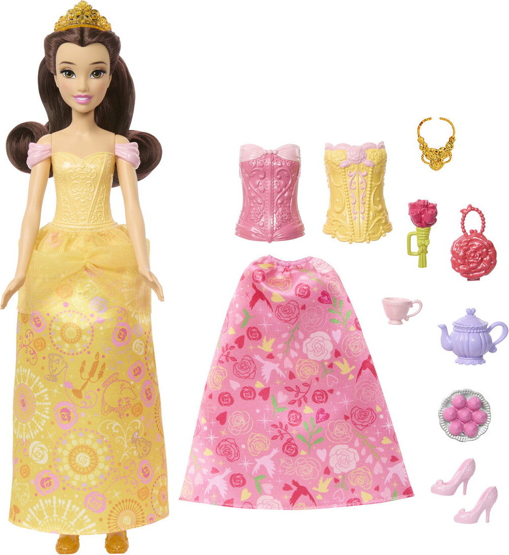 Disney Princess - Belle 2-I-1 Dukke - Mattel Jfj82