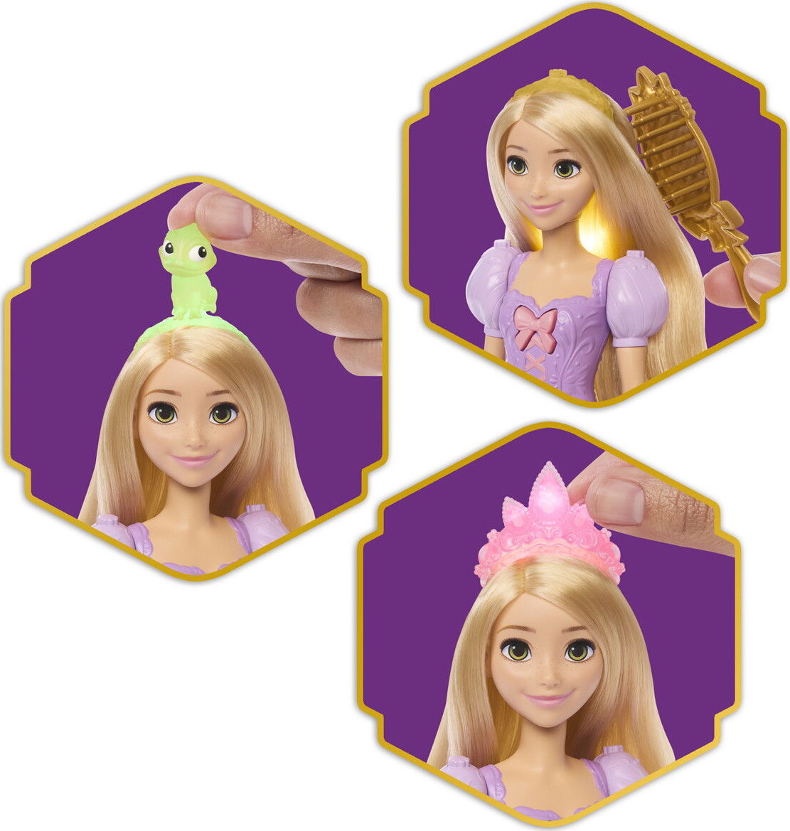 Disney Princess - Rapunzel Dukke - Lysende Hår - Mattel Jhl46