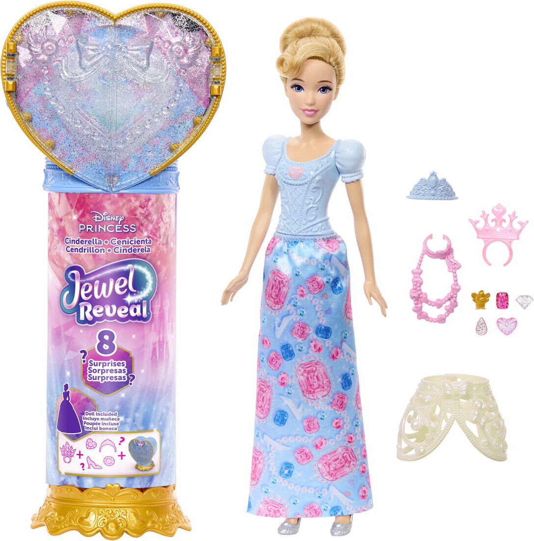 Disney Princess - Askepot Dukke - Jewel Reveal - Mattel Jhl50