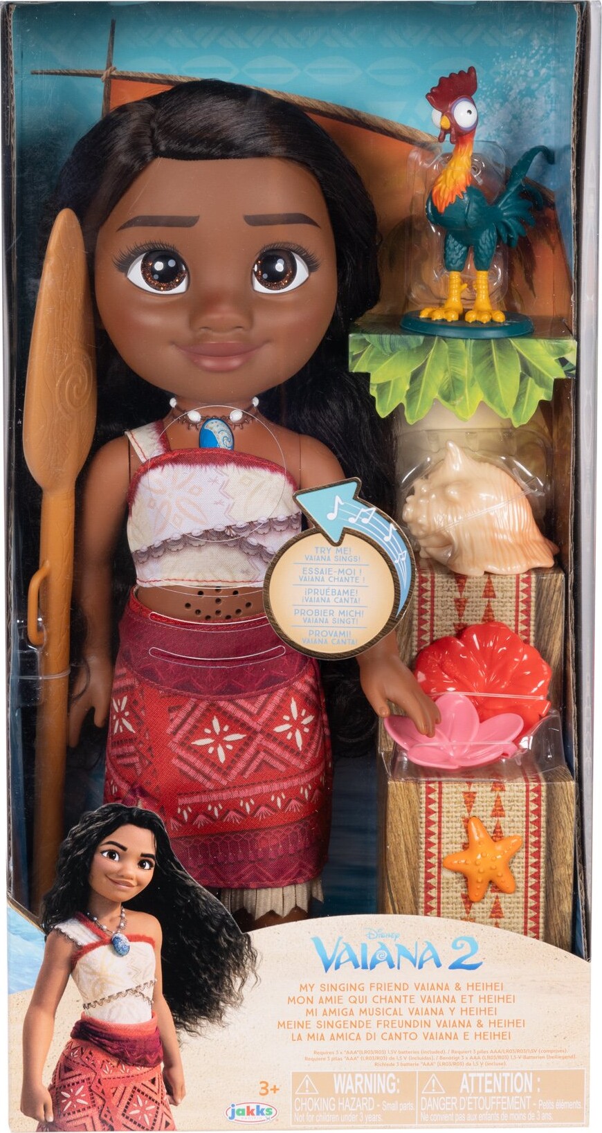 Disney Vaiana - Syngende Ven - Vaiana Dukke 38Cm