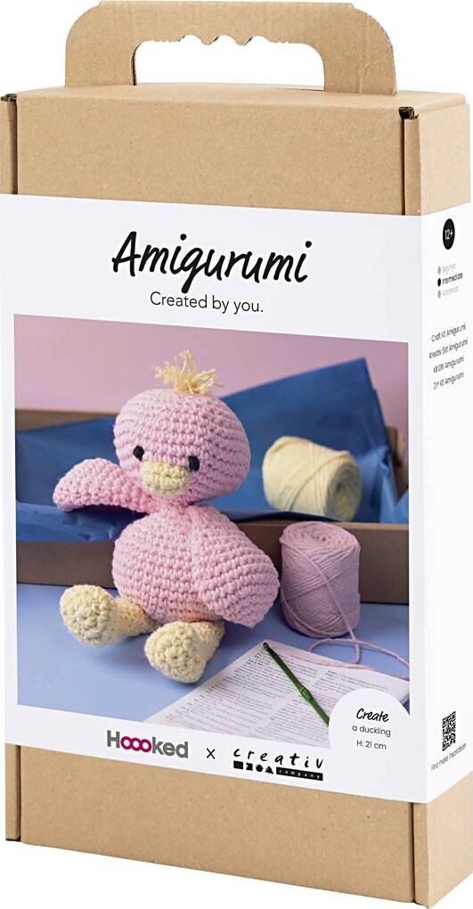 Diy Kit Amigurumi - Ælling - Lys Pink - Lys Gul