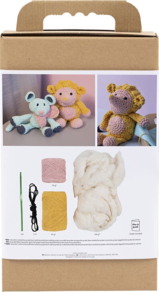 Diy Kit Amigurumi - Pindsvin - Lys Rosa - Varm Gul