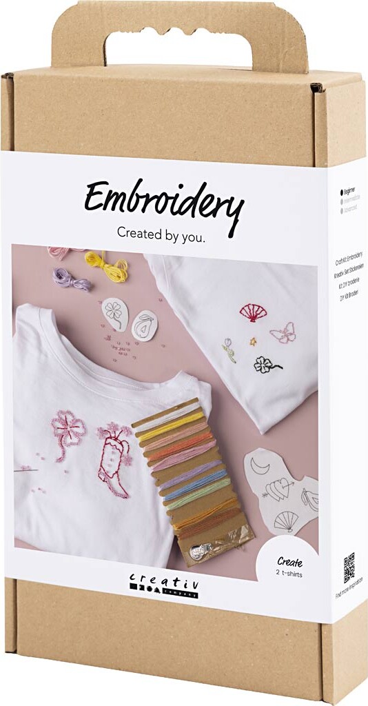 Diy Kit Broderi - T-Shirt - Hvid