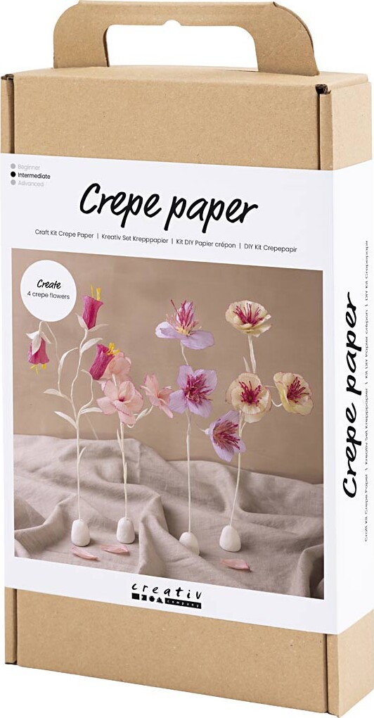 Diy Kit Crepepapir - Blomster - Pastelfarver
