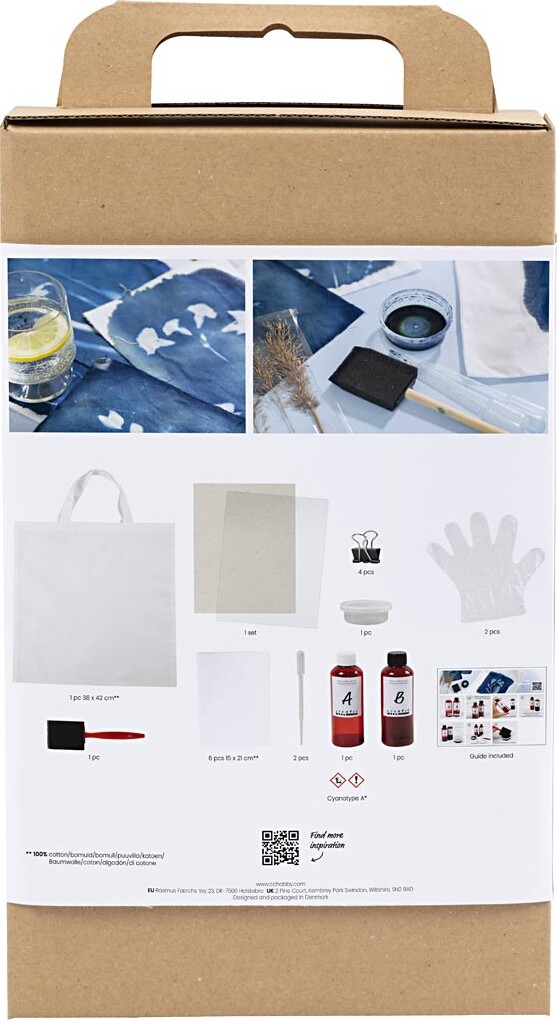 Diy Kit Cyanotypi - Tekstil - Blå