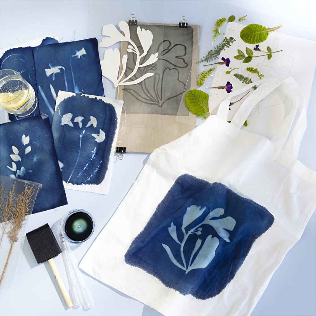 Diy Kit Cyanotypi - Tekstil - Blå