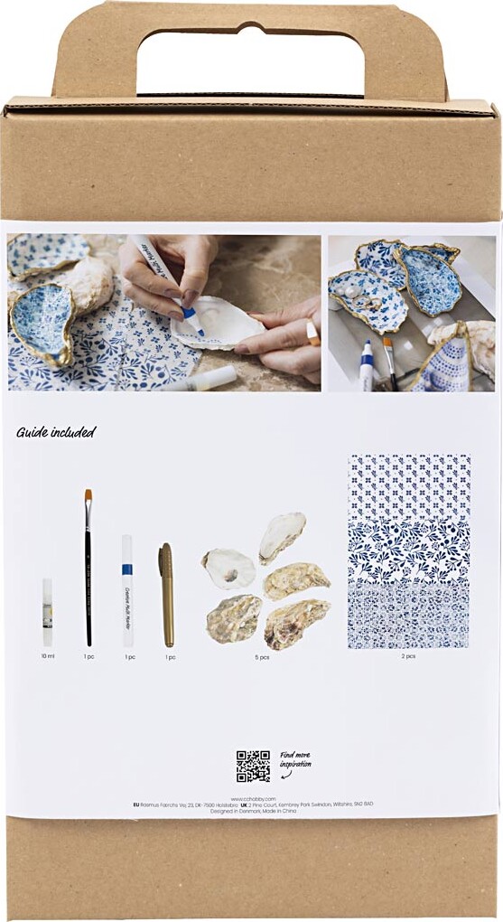 Diy Kit Decoupage - Østersskaller - Blå