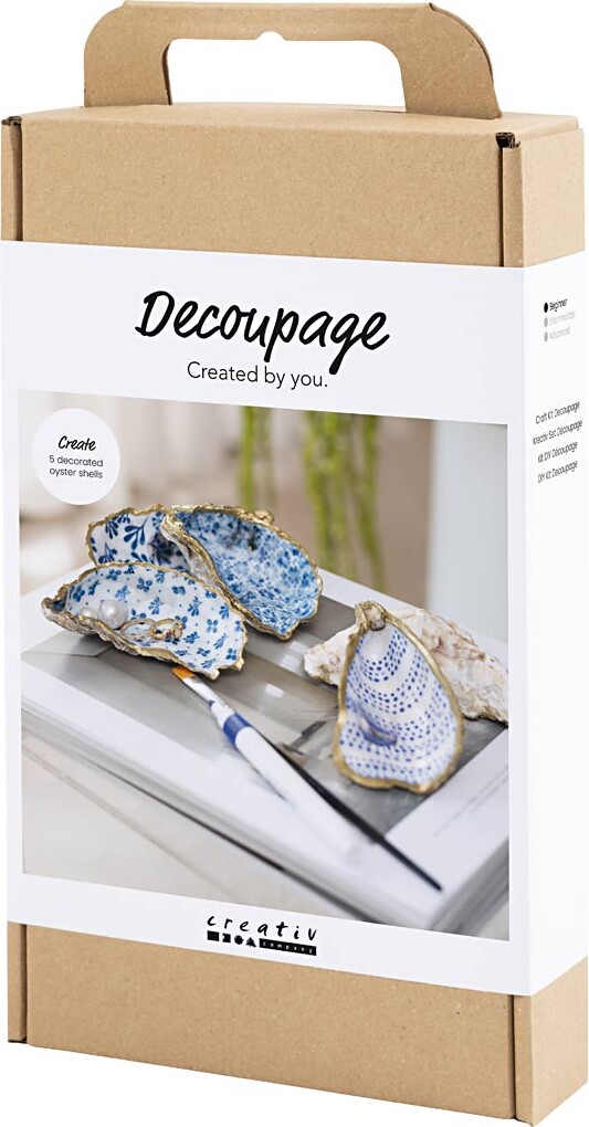 Diy Kit Decoupage - Østersskaller - Blå