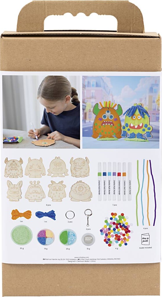 Diy Kit Dekoration - Monstre - Colorful - Glade Farver - Stærke Farver