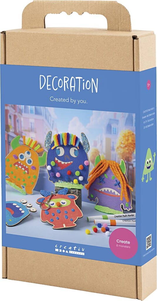 Diy Kit Dekoration - Monstre - Colorful - Glade Farver - Stærke Farver