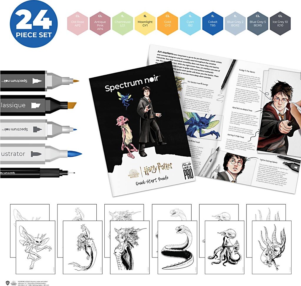 Diy Kit Illustration - Harry Potter Magiske Væsner - Assorterede Farver