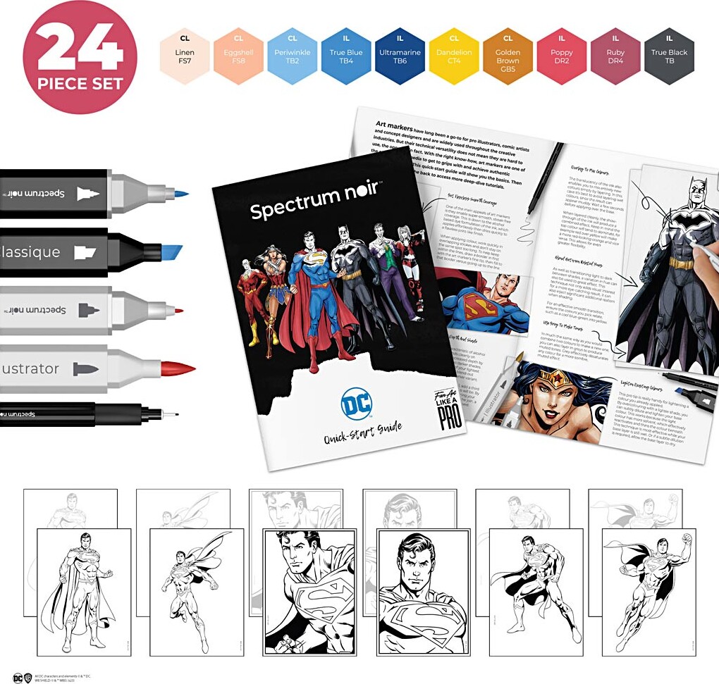 Diy Kit Illustration - Superman - Assorterede Farver