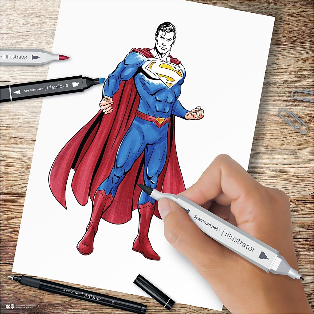 Diy Kit Illustration - Superman - Assorterede Farver