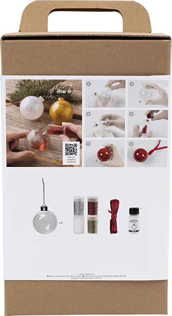 Diy Kit Julekugler - Glitter