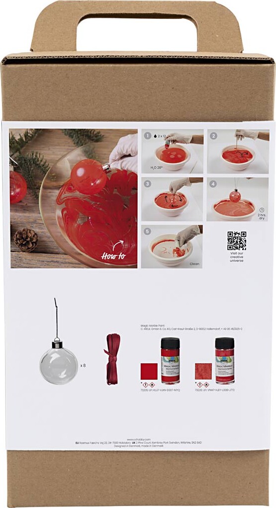 Diy Kit Julekugler - Marmorering