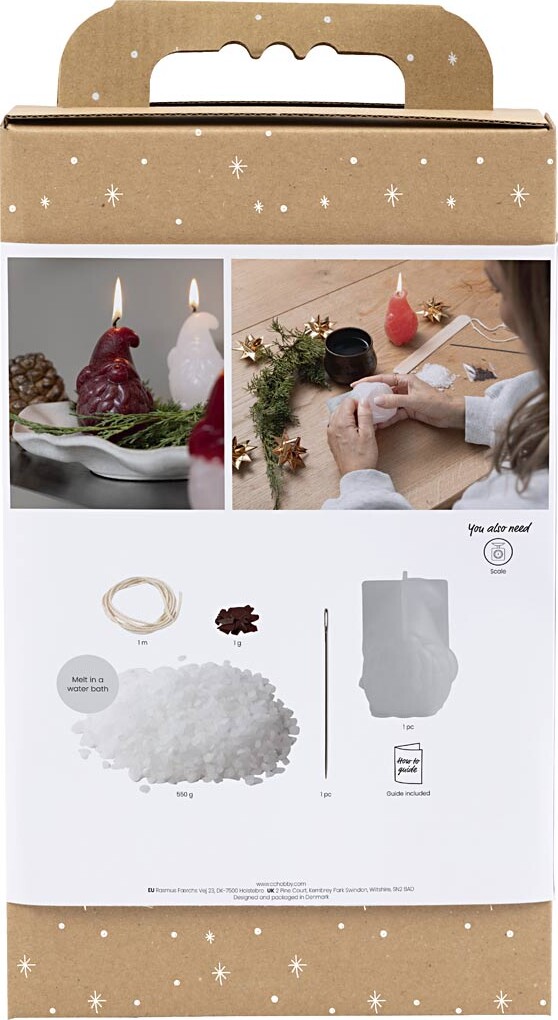 Diy Kit Lysstøbning - Julemand - Mat Transparent - Rød