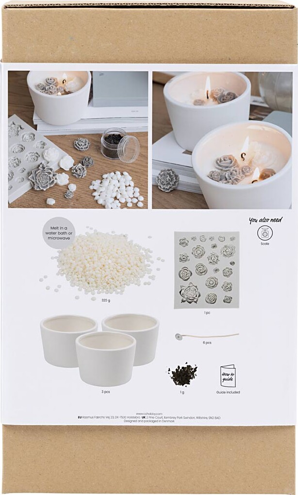 Diy Kit Lysstøbning - Rose - Beige - Hvid - Creme