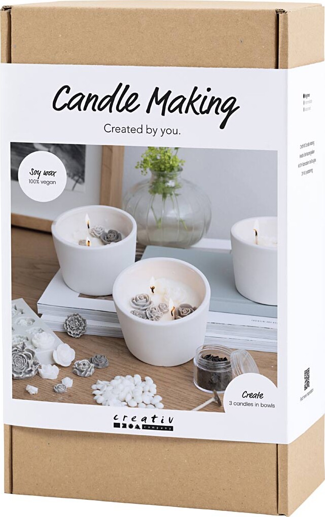 Diy Kit Lysstøbning - Rose - Beige - Hvid - Creme