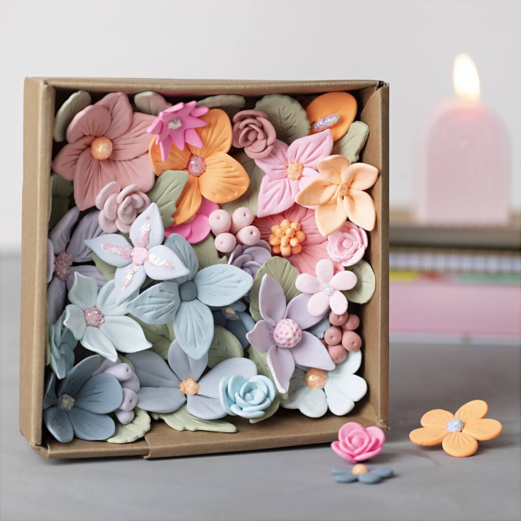 Diy Kit Modellering - Blomster - Pastelfarver