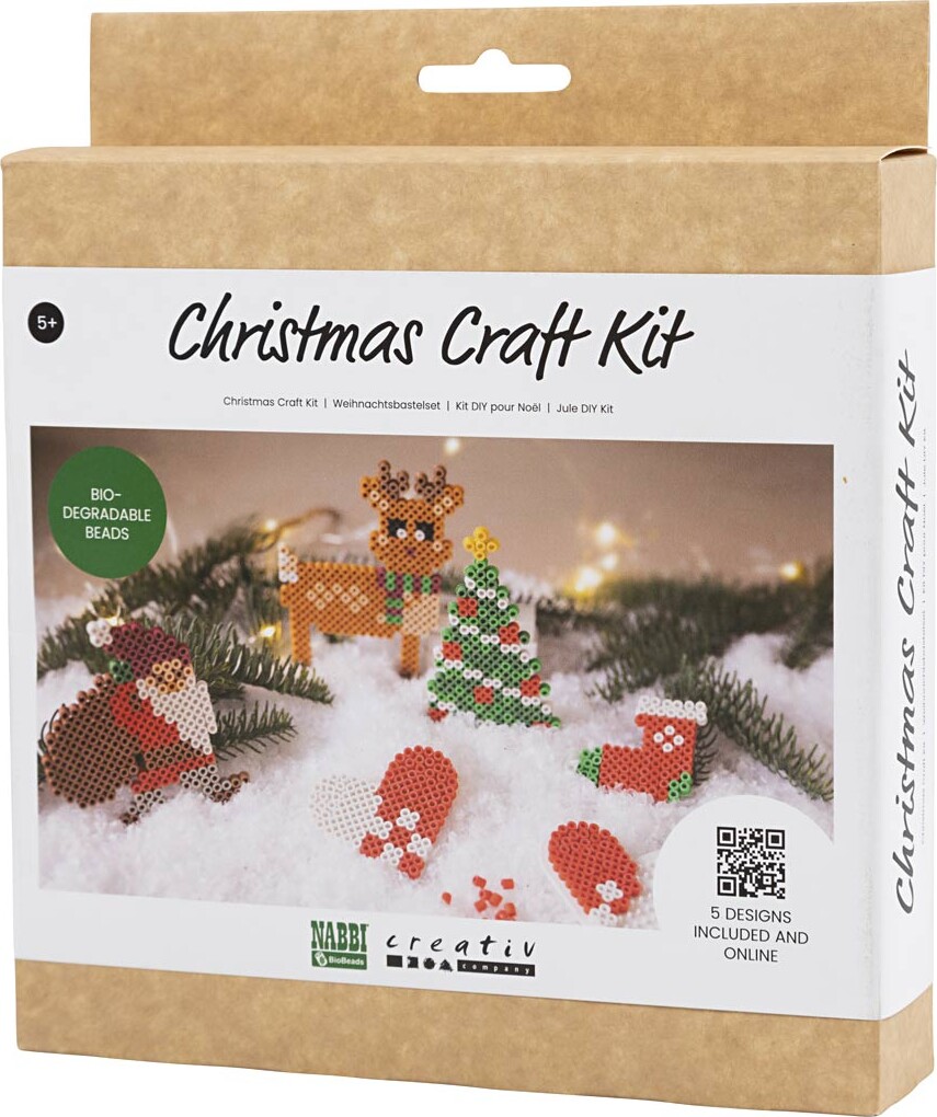 Rør Perler Julepynt Diy Kit - Julesok - Julehjerte - Juletræ Og Rensdyr -