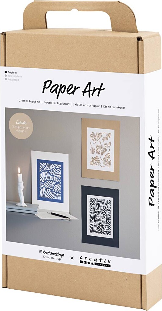 Diy Kit Papirkunst - Billeder Til Ophæng - Off White - 1Pk