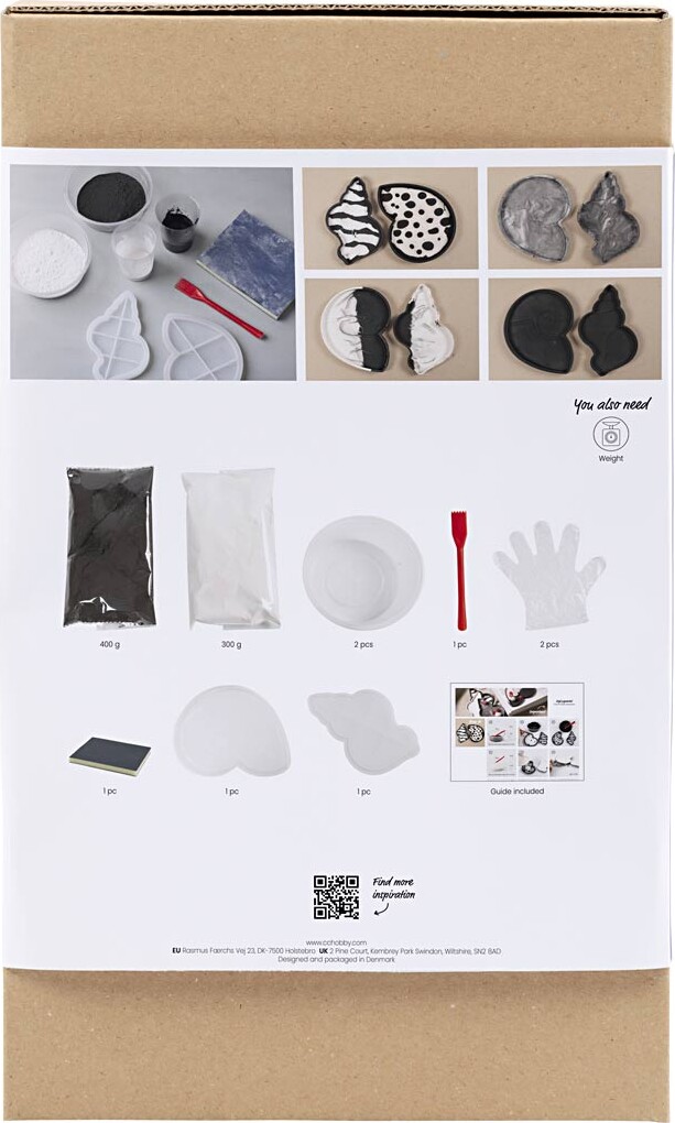 Diy Kit Resin Støbning - Konkylie - Sort - Hvid