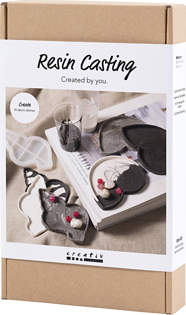 Diy Kit Resin Støbning - Konkylie - Sort - Hvid