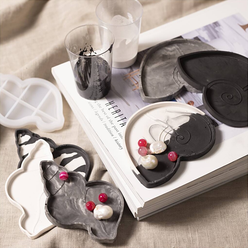 Diy Kit Resin Støbning - Konkylie - Sort - Hvid