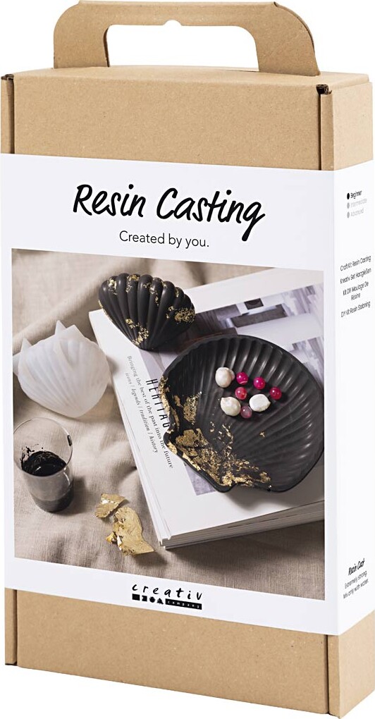 Diy Kit Resin Støbning - Musling - Sort - Guld