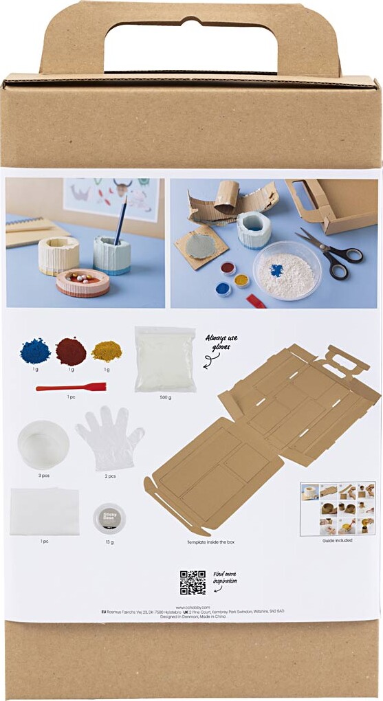 Diy Kit Støbning - Beholdere - Blå - Rød - Lys Gul
