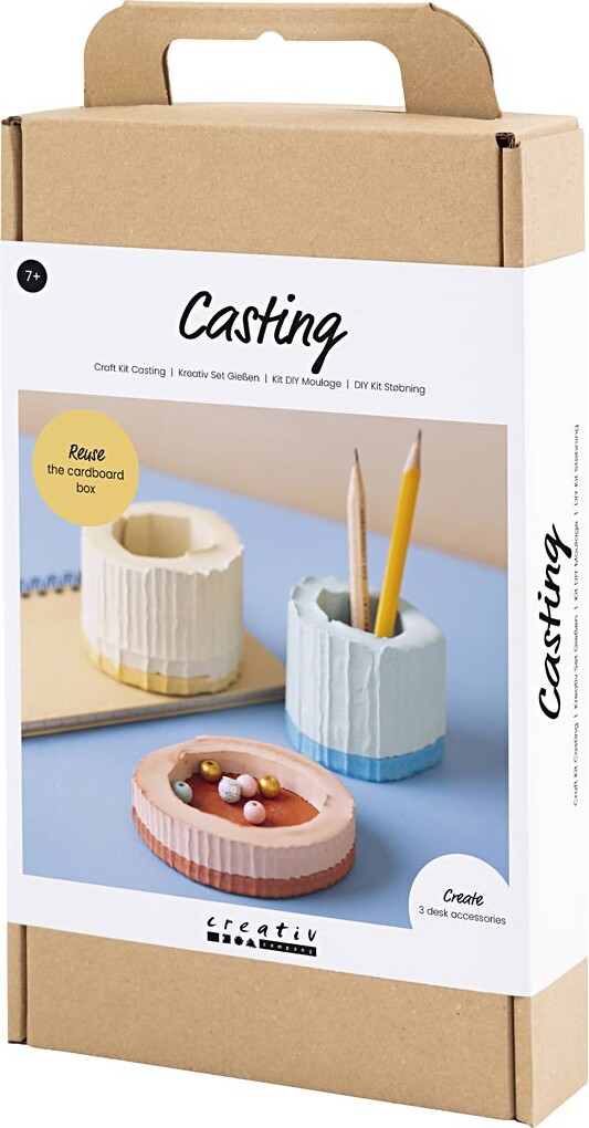 Diy Kit Støbning - Beholdere - Blå - Rød - Lys Gul