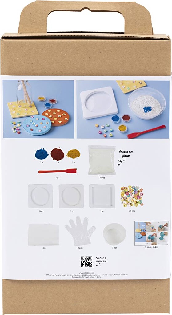 Diy Kit Støbning - Platter - Blå - Rød - Gul