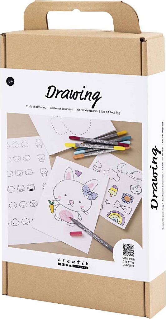 Diy Kit Tegning - Blandede Figurer - Pastelfarver