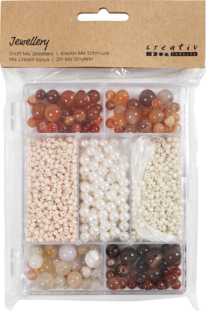 Diy Mix Smykker - Agater - Str 2 6-10 Mm - Hulstr 0 8-1 8 Mm - Assorterede