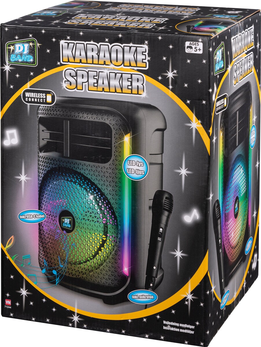 Dj Band - Karaoke Speaker - Højtaler Med Mikrofon Og Lys