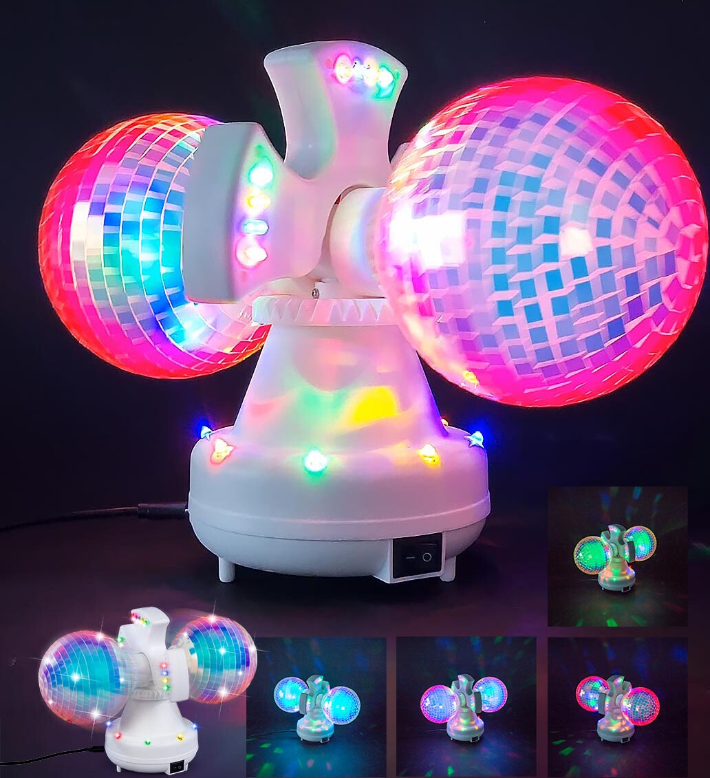 Dobbelt Spejlkugle Med Flot Rainbow Led - Lys