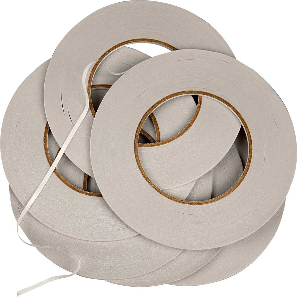 Dobbeltklæbende Tape - 6 Mm - 50 M - Gennemsigtig - 6 Stk