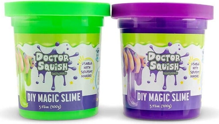 Doctor Squish - Diy Magic Slime - Slim Sæt - Grøn Og Lilla