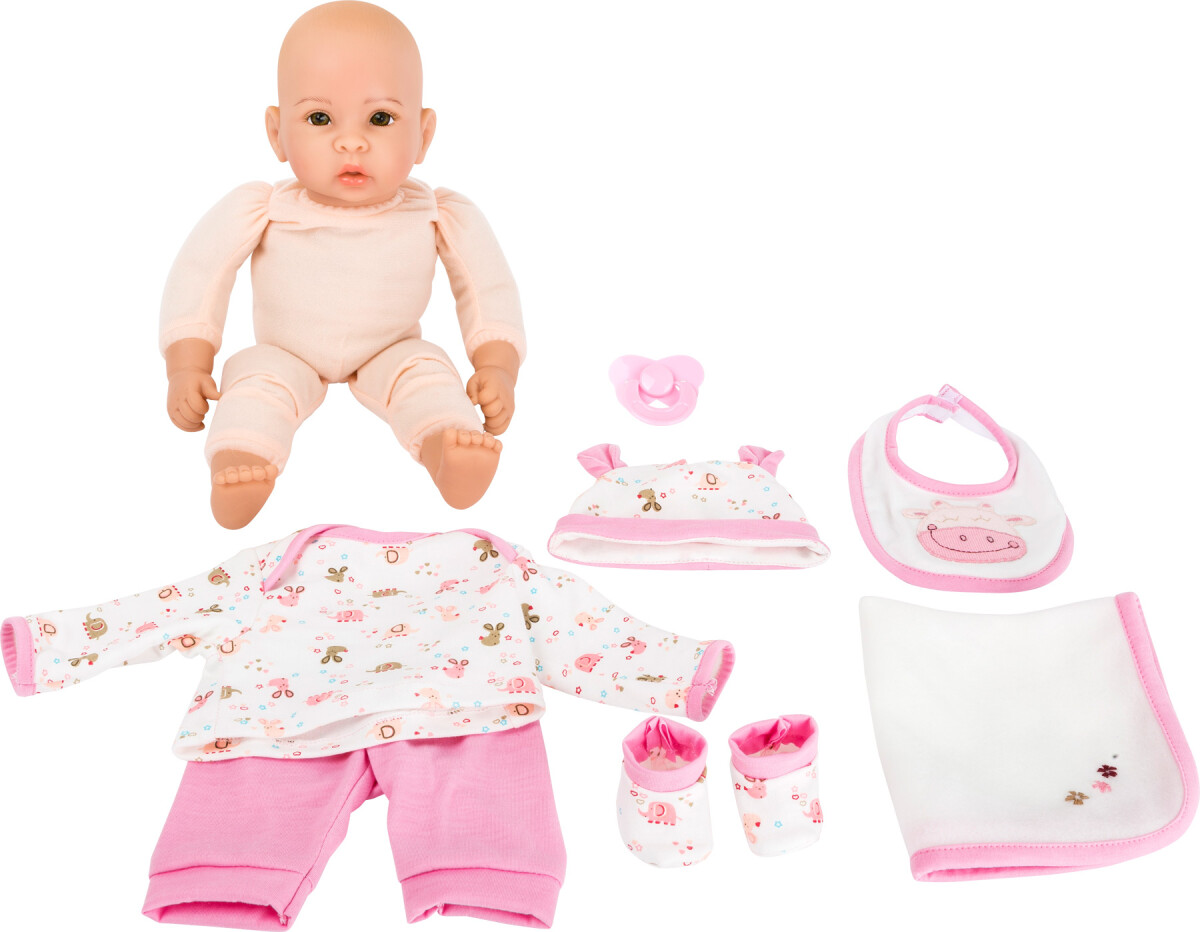 Babydukke Til Børn - Hanna Med Sut Og Dukketøj - Small Foot