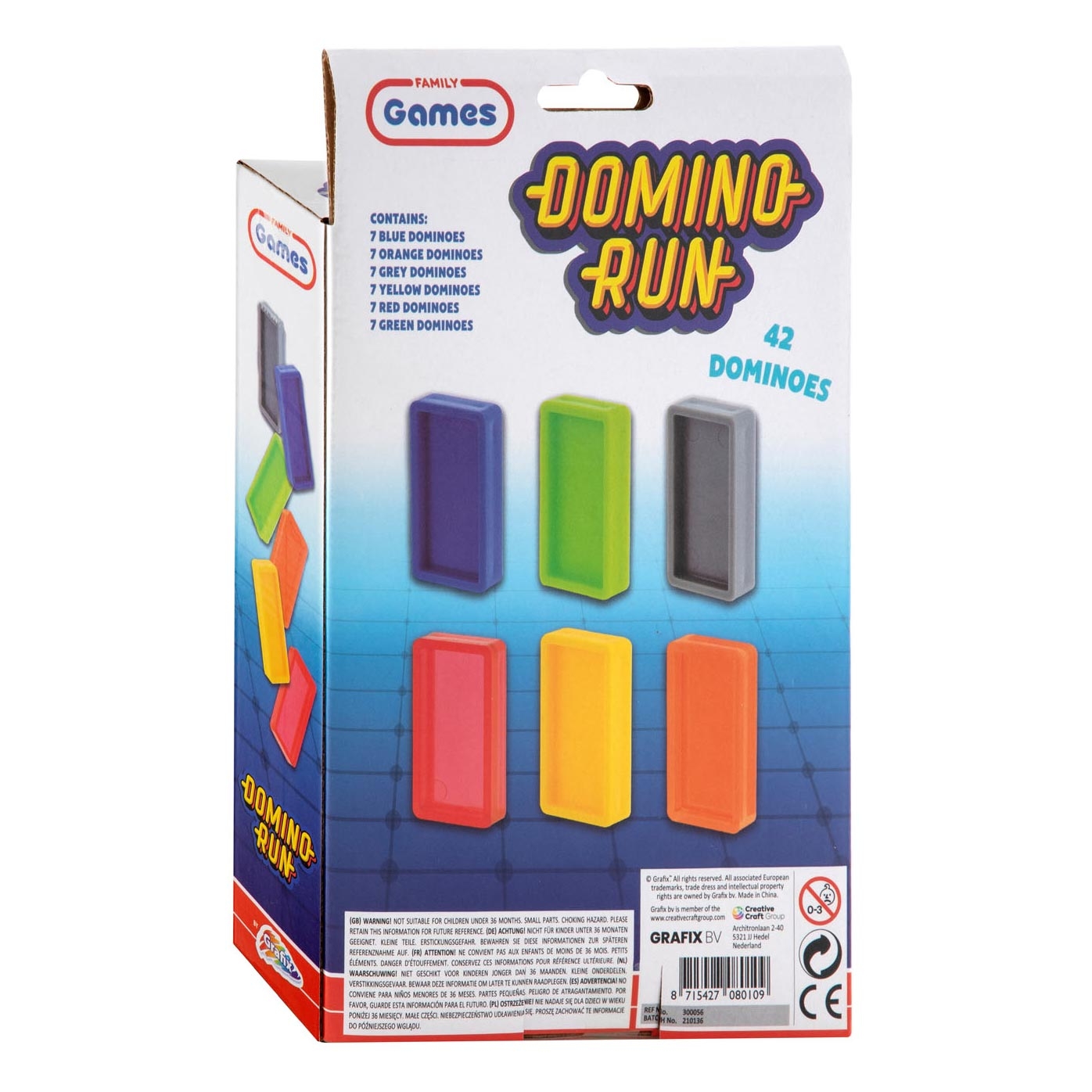 Domino Brikker - Domino Run - Rejse Udgave - 42 Brikker - Grafix