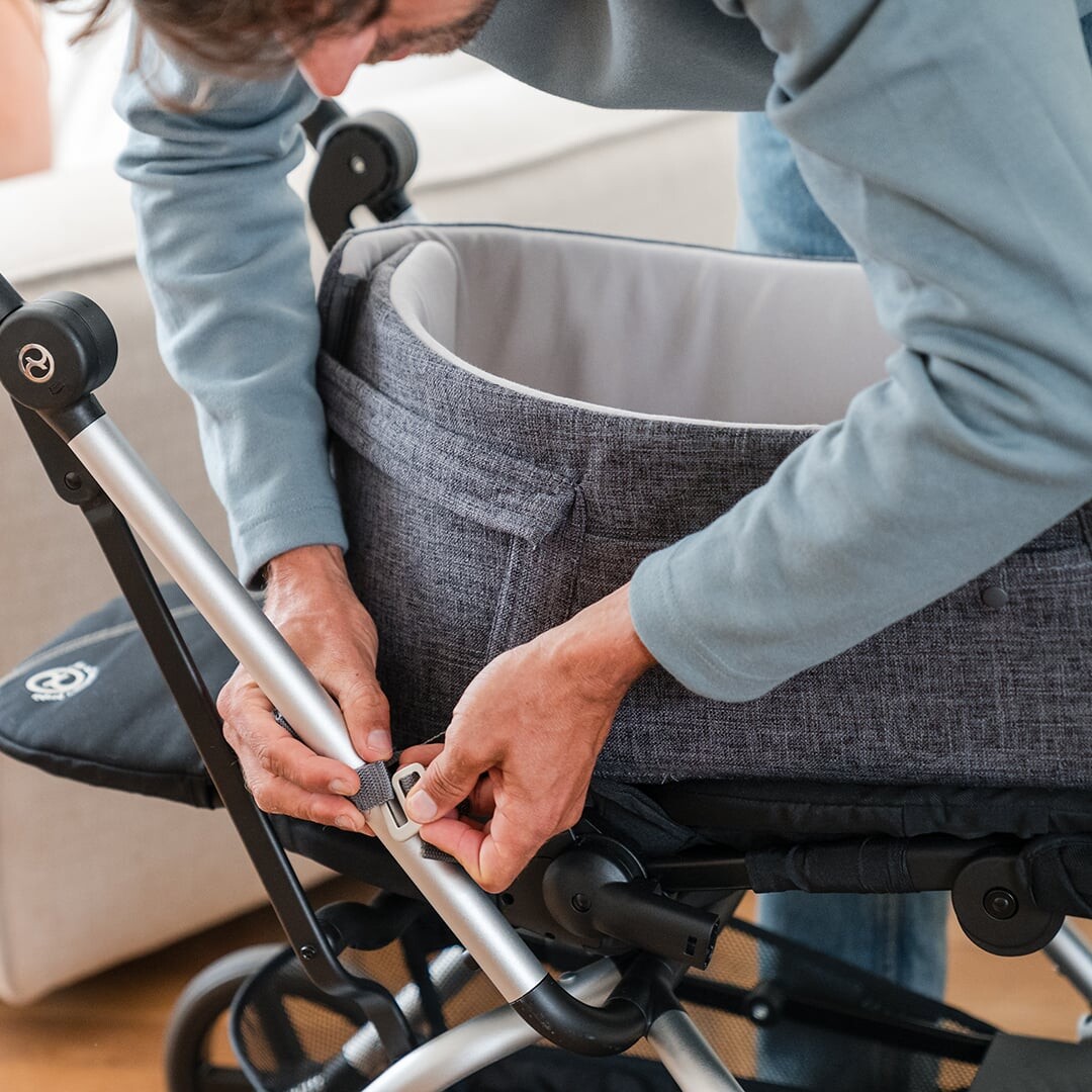 Doomoo - 3-I-1 Babynest Babylift Og Legemåtte - Grå