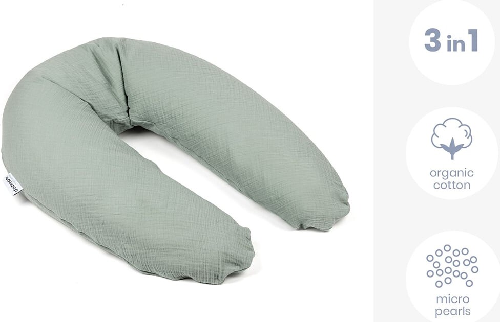 Doomoo - Comfy Big - Grøn - 2-I-1 Ammepude Og Graviditetspude