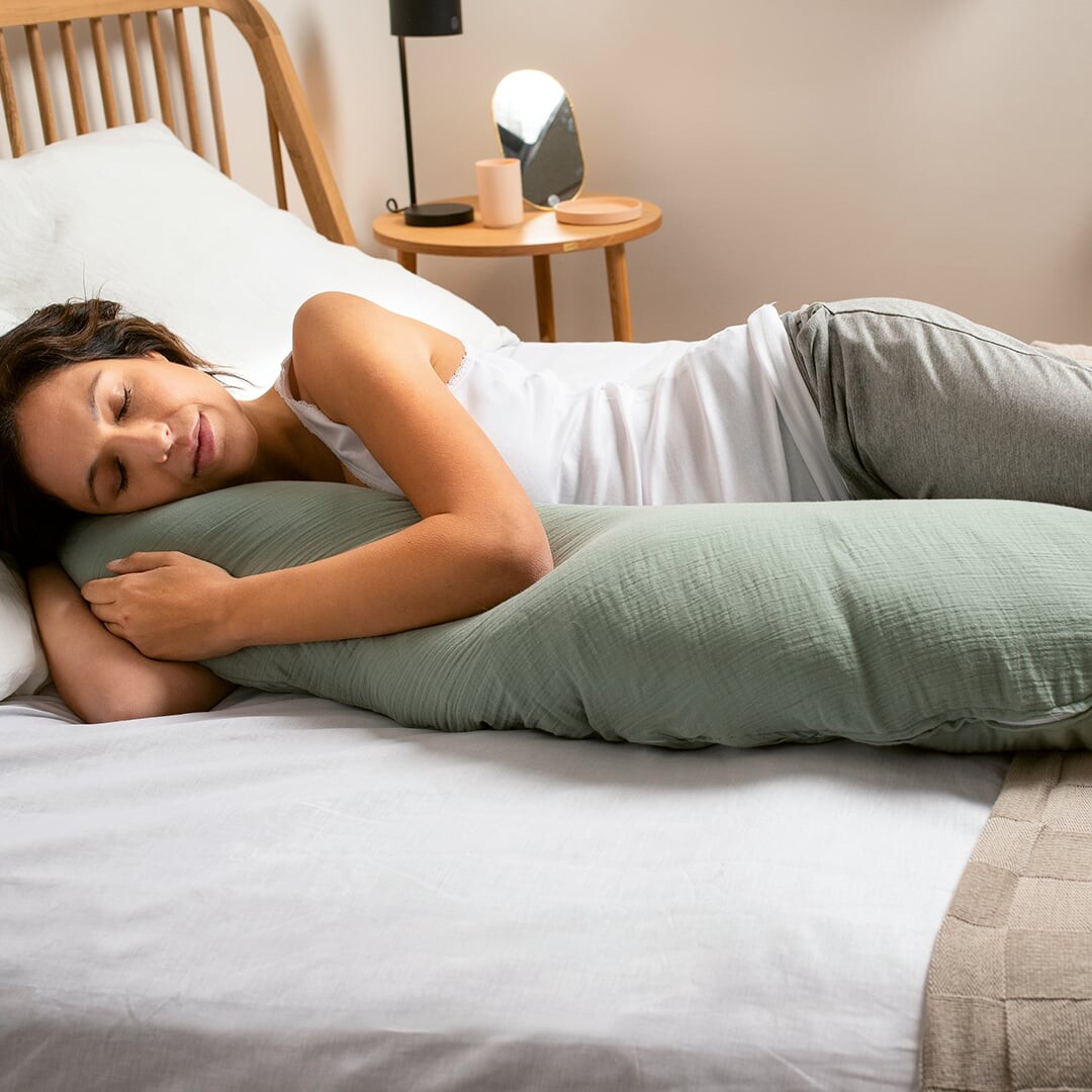 Doomoo - Comfy Big - Grøn - 2-I-1 Ammepude Og Graviditetspude