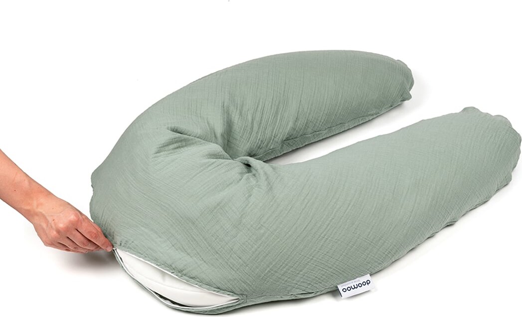 Doomoo - Comfy Big - Grøn - 2-I-1 Ammepude Og Graviditetspude